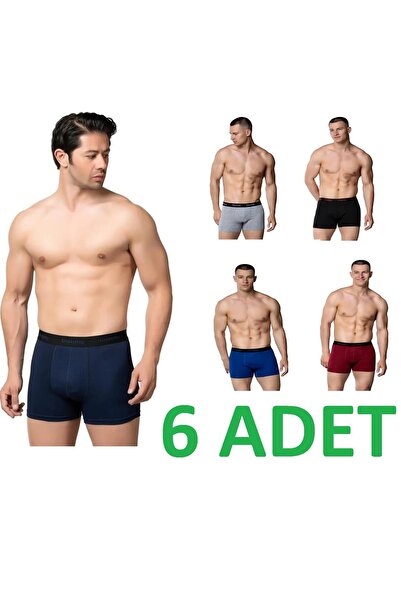 GÜMÜŞ 6 قطع فضية للرجال ملونة ليكرا رياضية قطنية عالية الجودة بوكسر 3074 لون ...