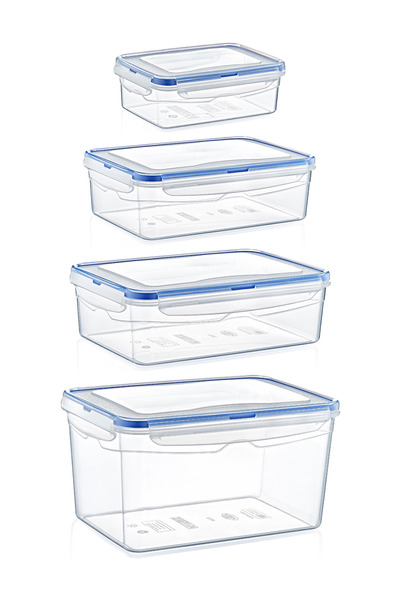 Tuppee 4 Size Rectangular Leak Proof Storage Container - 0.8 L, 1.4 L, 2.6 L,...