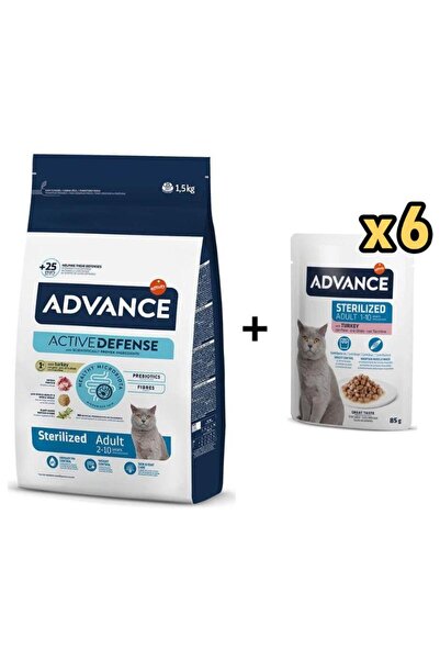 Advance Hindili Kısırlaştırılmış Kedi Maması 1,5 kg + 6 Advance Hindili Kısır...