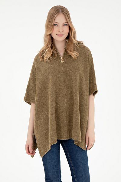 U.S. Polo Assn. Women's Khaki Knitwear Poncho 50293175 -Vr027