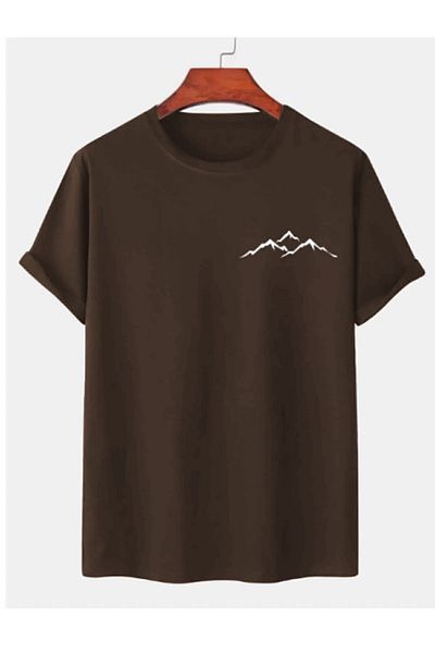 zizai moda Καλοκαιρινό κοντομάνικο μπλουζάκι Unisex με στάμπα Mountain View