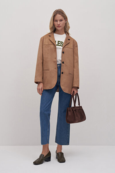Mathilda Store Kadın Mavi Mathilda Wide Leg Cropped Denim Pantolon