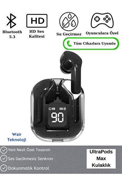 Wair Teknoloji Ultrapods Max Kablosuz Bluetooth Kulaklık Powerbank Özellikli ...