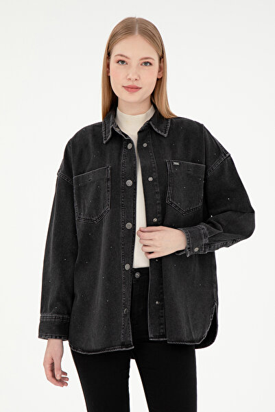 U.S. Polo Assn. Kadın Siyah Jean Gömlek 50295945-DN0027