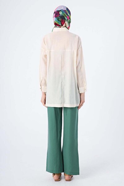 ALLDAY Off-White-Comfortable Fit Shirt Tunic