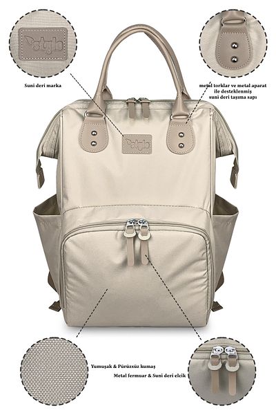 Stylo Paris X Pro Beige Women & Mother Baby Care Backpack