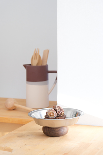 Beige & Stone Ahşap Ayaklı 21 cm Salata Kısır Meyve Sunum Tabağı