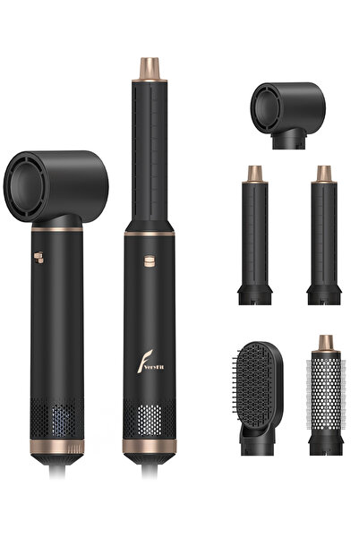 VERYFİT 5 iN 1 Hava Üflemeli Saç Düzleştirici Şekillendirici Compact Saç Kuru...
