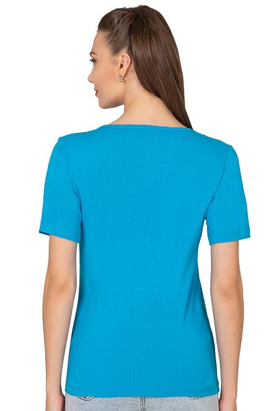ÖZKAN underwear Özkan 2005 - Stretchy and Comfortable 100% Cotton Women's Undershirt - Lace, Laced V-Neck, Short Sleeve Magnolia Undershirt