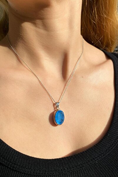 Spossy Silver Jewelry Oval Tasarım Kolye
