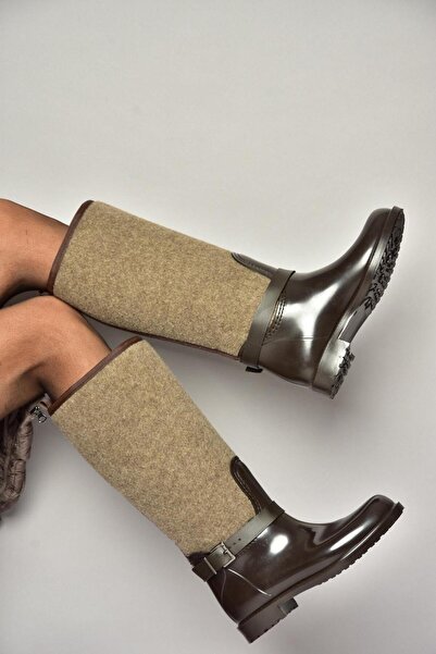 Fox Shoes T 858725204 Holínky do deště z hnědé plsti