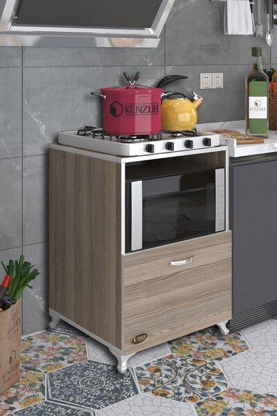 Kenzlife Ocak Dolabı Ayşe Crd 85*60*57 Mutfak Modül Mini Fırın Mikrodalga Banyo Ofis Modül