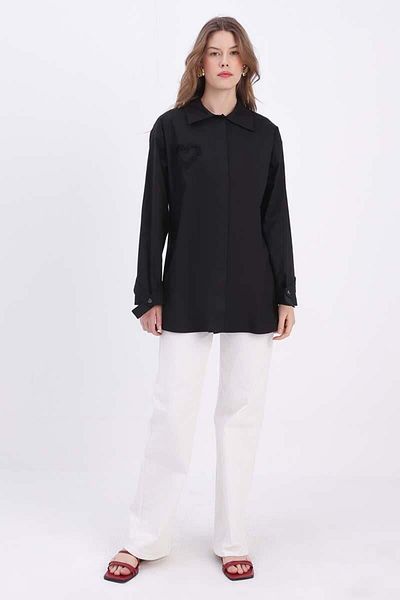 ALLDAY Black-100% Cotton Heart Shirt Tunic