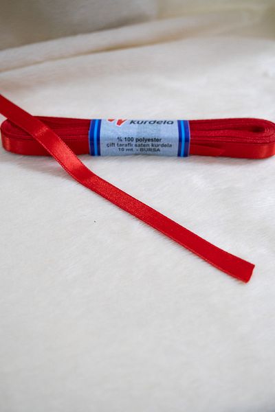 Carre Tasarım Red Satin Ribbon 1 cm 10 Meters, Bundle Dowry Special Day Gift Decoration Ribbon