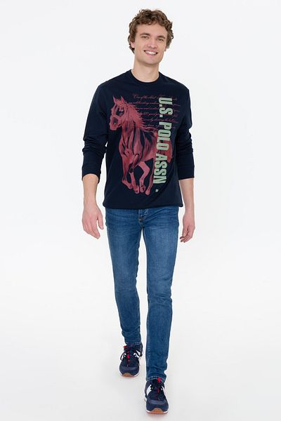 U.S. Polo Assn. БАЗА. ПОЛО АСОШЪН Мъжки тъмносин суитшърт - 50237182-VR033