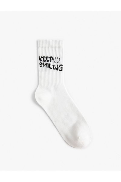 Koton Slogan Patterned Stylish Socks