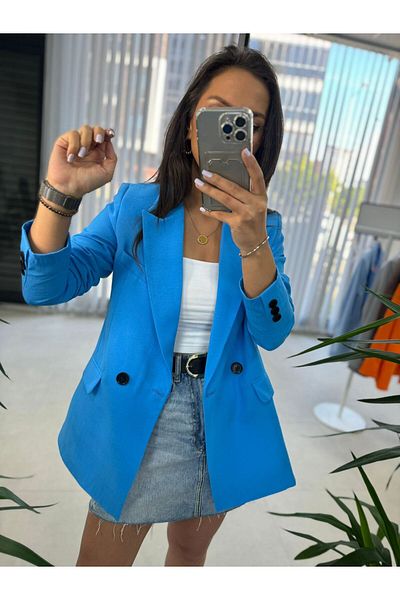 caddstore Jachetă Foo Blue din in