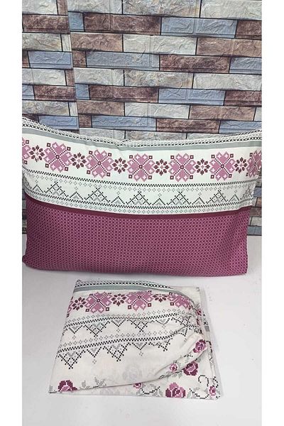 GASEL ÇARŞI Double Cross Stitch Pattern Cotton Elastic Sheet Set