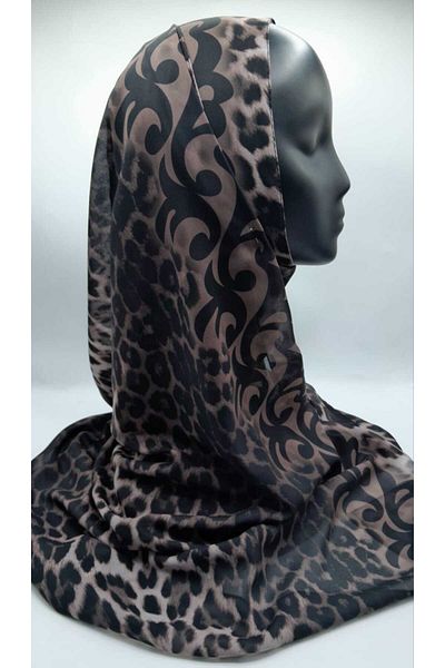Differenza Γυναικείο σάλι Ivy Detailed Leopard - Μαύρο