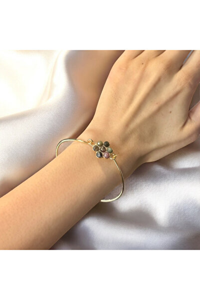Elifsu Jewelry Doğal Taşlı Çiçek Tasarımlı Bileklik