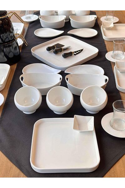ROSSEV Pure Square Breakfast Set for 6 People - 43 Pieces