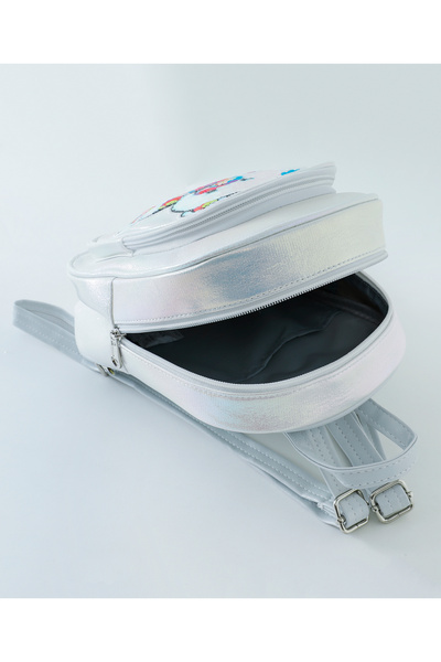 Fab N Funky Panda Backpack for Kids 5+, White Classic Style with Spacious Compartment, Durable 9" School Bag