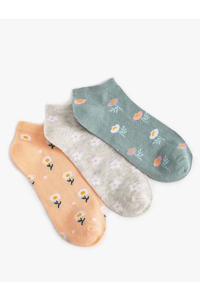 Koton Floral 3-Piece Booties Socks Set Multicolored