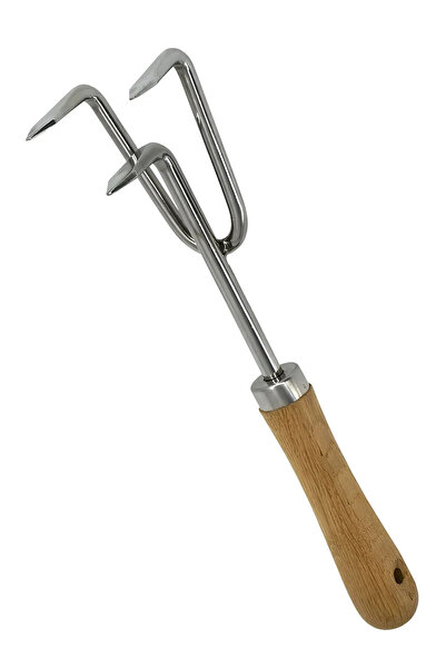 NUBLADO Küçük El Tırmığı Saplı Toprak Tarla Bahçe Hobi 3 Dişli 33 cm.