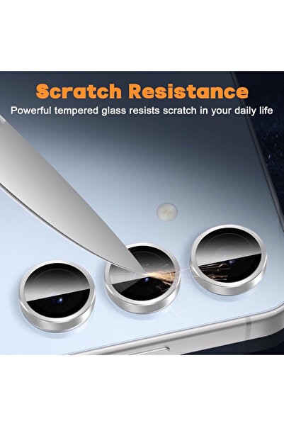 m.tk moveteck Samsung Galaxy S24 Fe Compatible Camera Protection Lens Protector Tempered Glass Unbreakable Glass with Application Apparatus