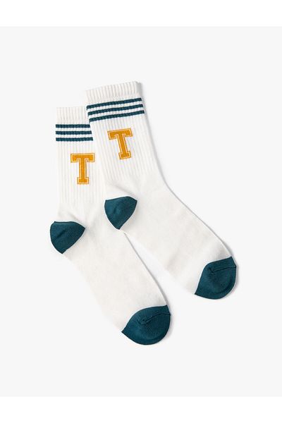 Koton College Socks Letter Patterned