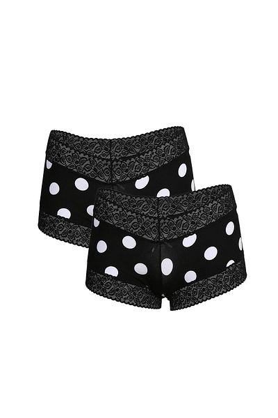 Akbeniz Boxeri de damă din bumbac negru - Pachet de 2 40269