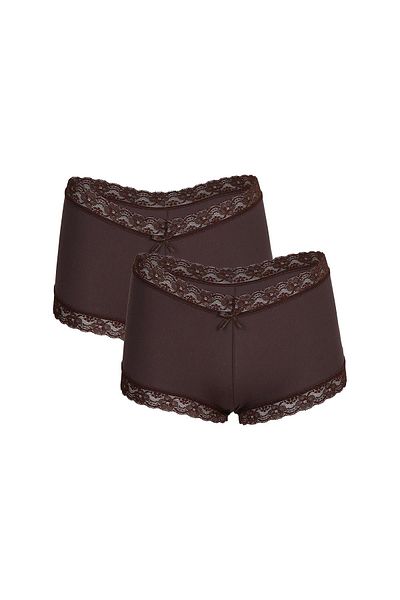 Akbeniz Γυναικείο Βαμβακερό Σετ Boxer 2 τεμαχίων Coffee Color - 40265