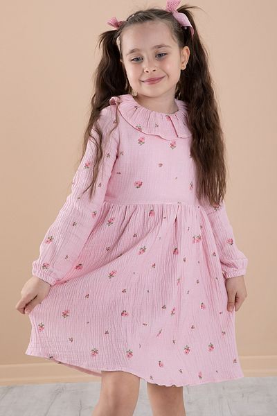Cansın Mini Rochie de fetiță pulover cu imprimeu flori roz 20225