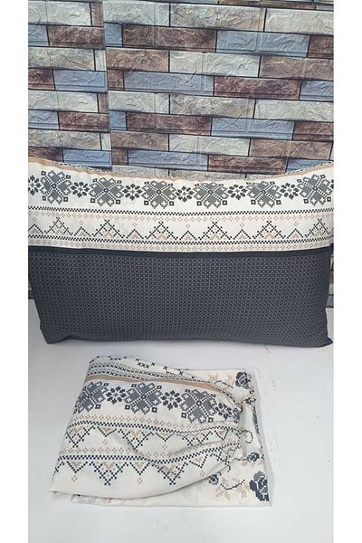 GASEL ÇARŞI Double Cross Stitch Pattern Cotton Elastic Sheet Set