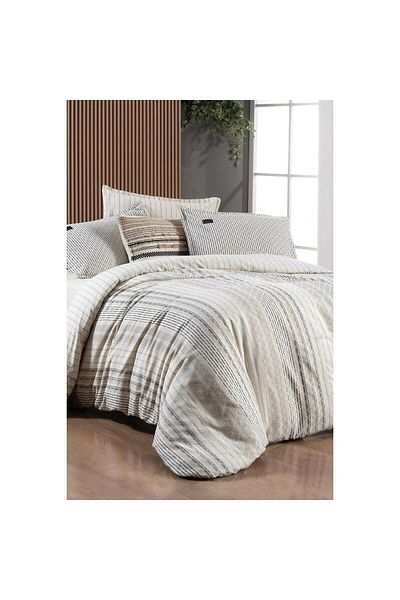 Sarev Σετ Παπλωματοθήκη Calamor Beige Διπλό - 100% Βαμβάκι, Mood Comfort