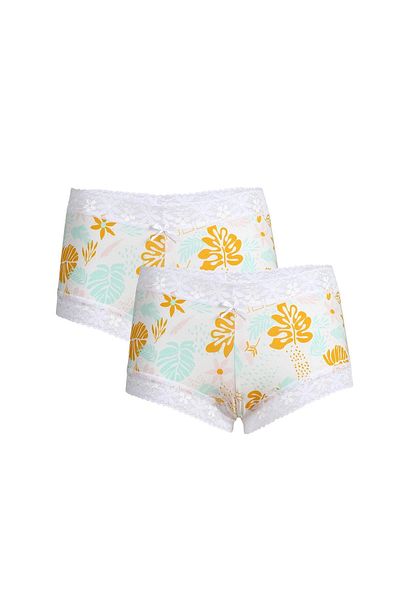 Akbeniz Boxeri de damă din bumbac alb - Pachet de 2 40267