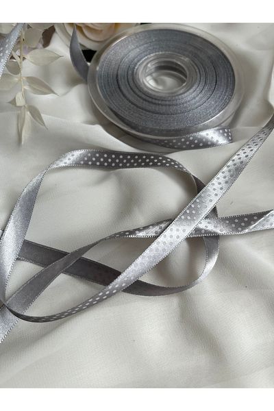partici dükkanı Σατέν κορδέλα 5 μέτρων - Πουά - ΠΛΑΤΟΣ 1CM