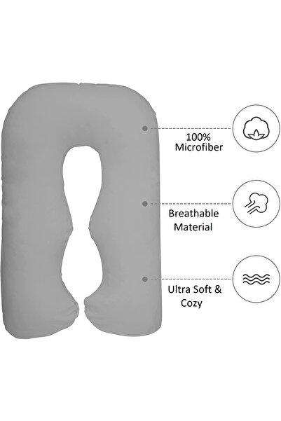 Generic U Shape Comfortable Pregnancy & Maternity Pillow By Mother Comfort, Silver