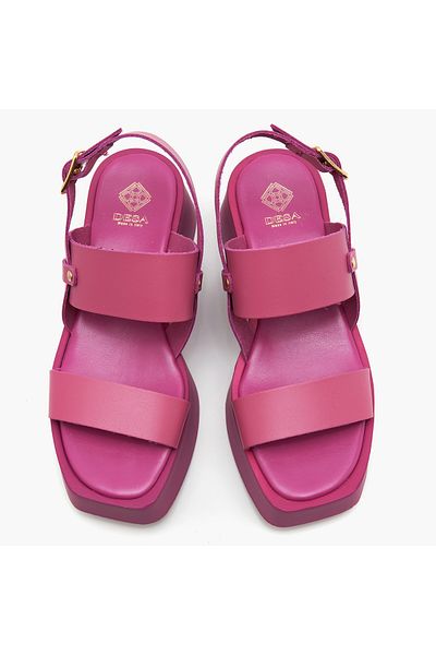 Desa Sandale de damă din piele fuchsia