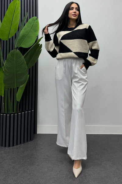 Swana Kadın Desenli Triko Kazak