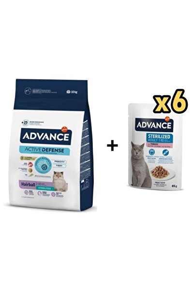Advance Hairball Hindili Kısırlaştırılmış Kedi Maması 10 Kg + 6 Adet Advance ...