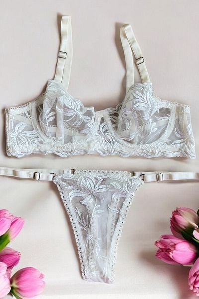 BLİSS WEAR FASHION Women's Patterned Underwire Bra Underwear Set
