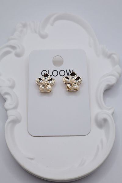 DEMOKAN Women's Earrings 2cm Pearl Bud Lotus Flower Earrings