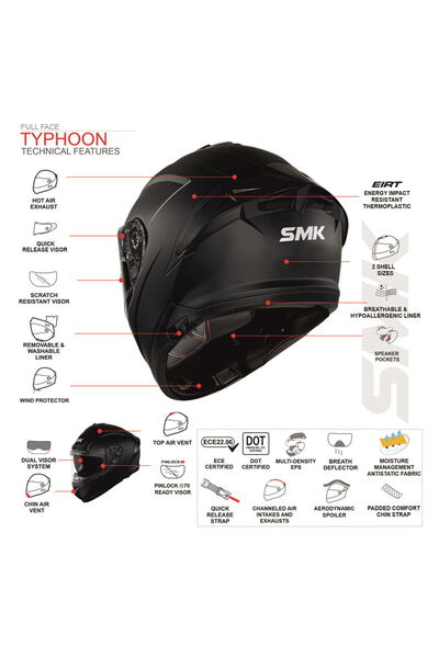 Genel Markalar Typhoon Solıd Kapalı Kask