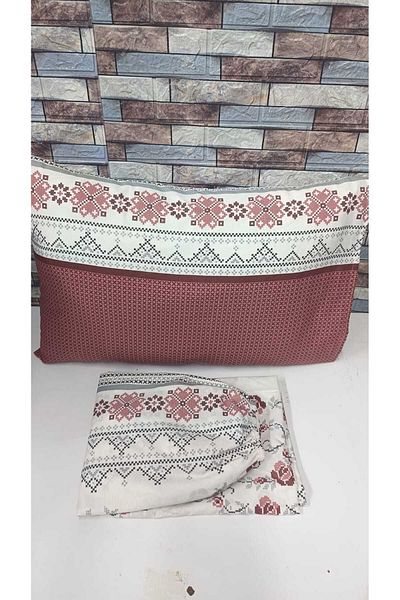 GASEL ÇARŞI Double Cross Stitch Pattern Cotton Elastic Sheet Set