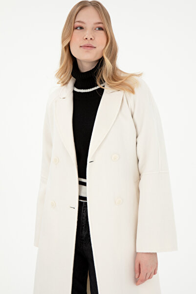 U.S. Polo Assn. Kadın Krem Kaşe Kaban 50291521-VR071