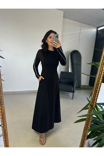 caddstore Ms Stripe Transitional Maxi Boy Μαύρο Φόρεμα