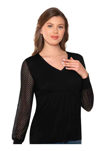 Belinay Жіночий, чорний, 96% віскоза, V-подібний виріз, рукави з мереживними ...