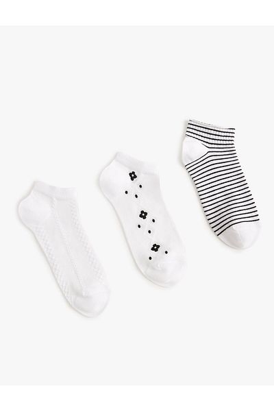 Koton Set de 3 șosete cu papuci cu dungi