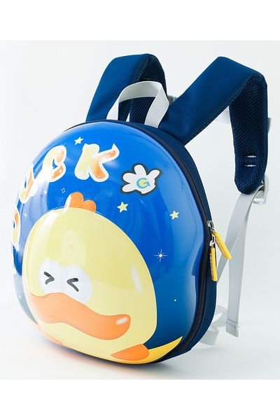 Fab N Funky حقيبة ظهر Duck Hard Front مقاس 11 بوصة - أحزمة واسعة ومبطنة، باللون الأزرق للأطفال فوق سن 2 سنة